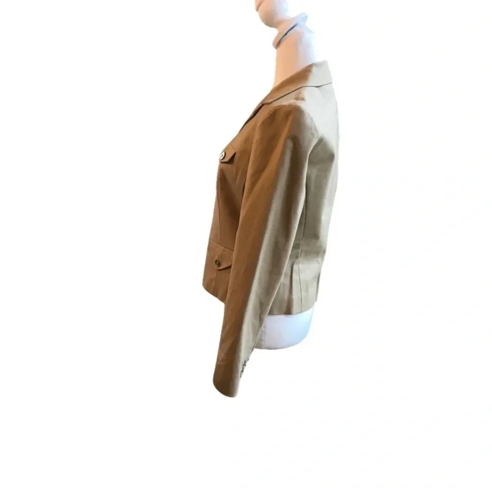 Chaps Tan Military Fitted Blazer Jacket Women’s Size Small